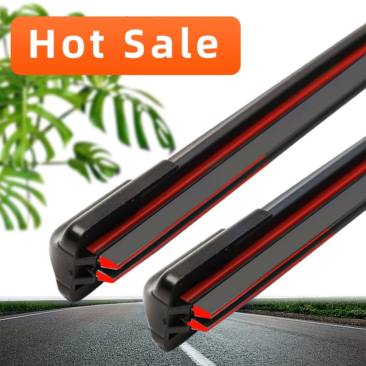 Universal Wiper Blades Dual-Layer Rubber