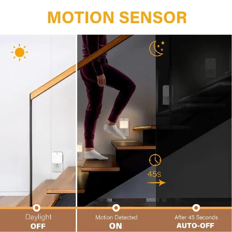 Night Light Motion Sensor LED Light EU/US Plug Lamps Children'S Night Light Wireless Night Lamp For Bedside Table Bedroom Nigh