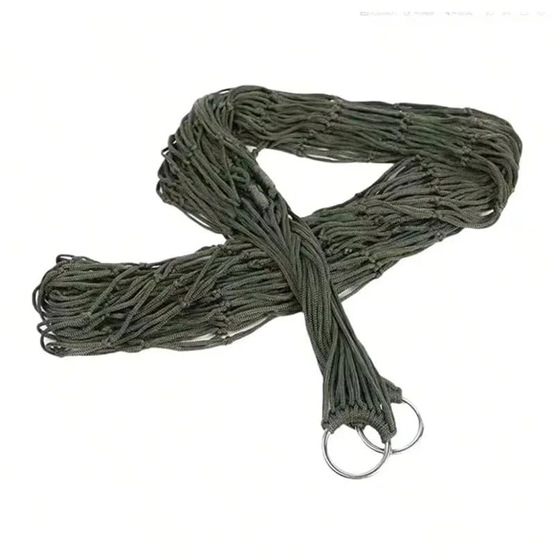 Outdoor Gear - Thickened Mesh Camping Hammock, Nylon Rope Single-Person Mesh Hammock