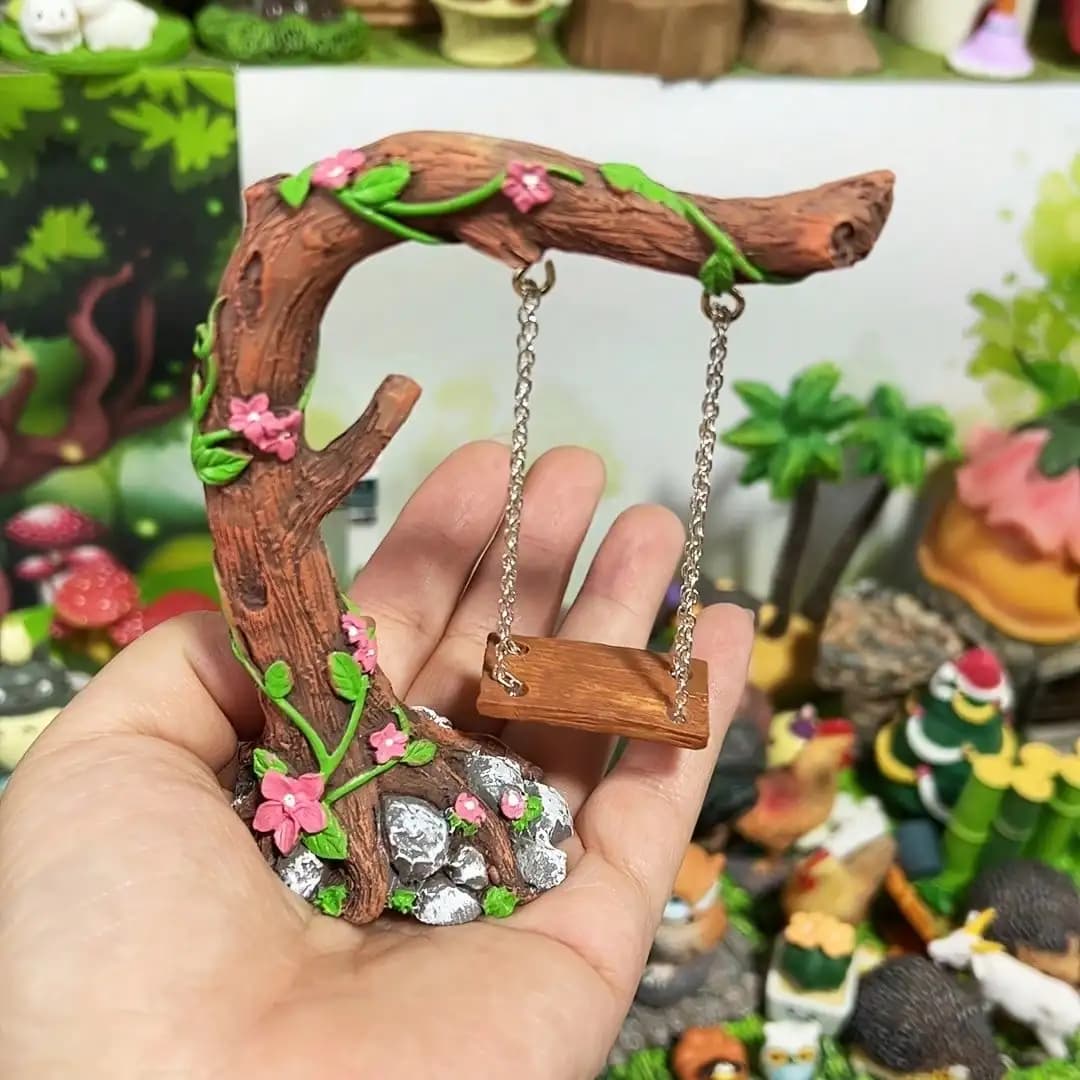 Pastoral Garden Decoration with Swings and Trees