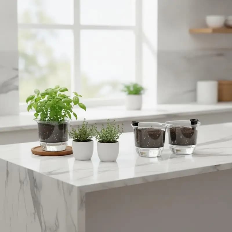 Self-Watering Indoor Plant Pot with Reservoir