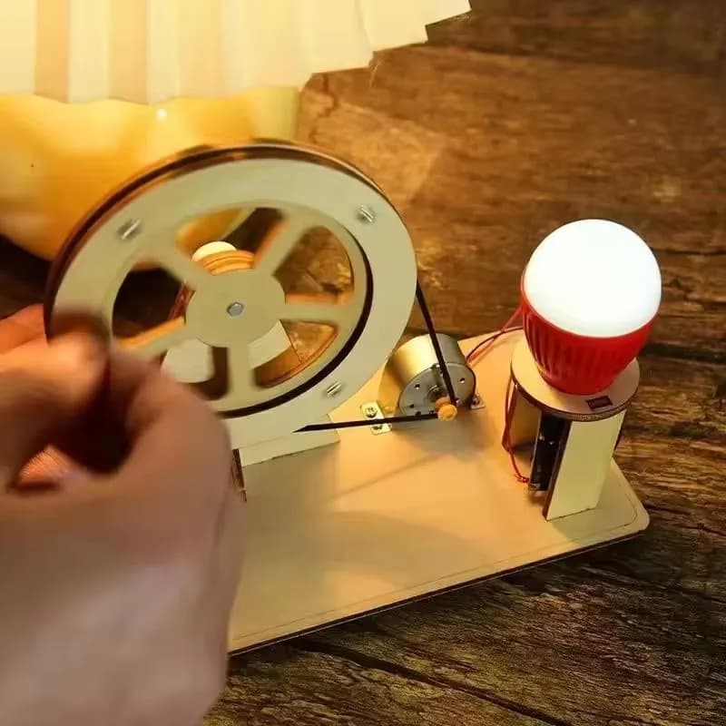 Hand Cranked Generator DIY Handmade Physics Tech Kit Materials Science Experiment STEAM Educational Learning Aids Gift Adults