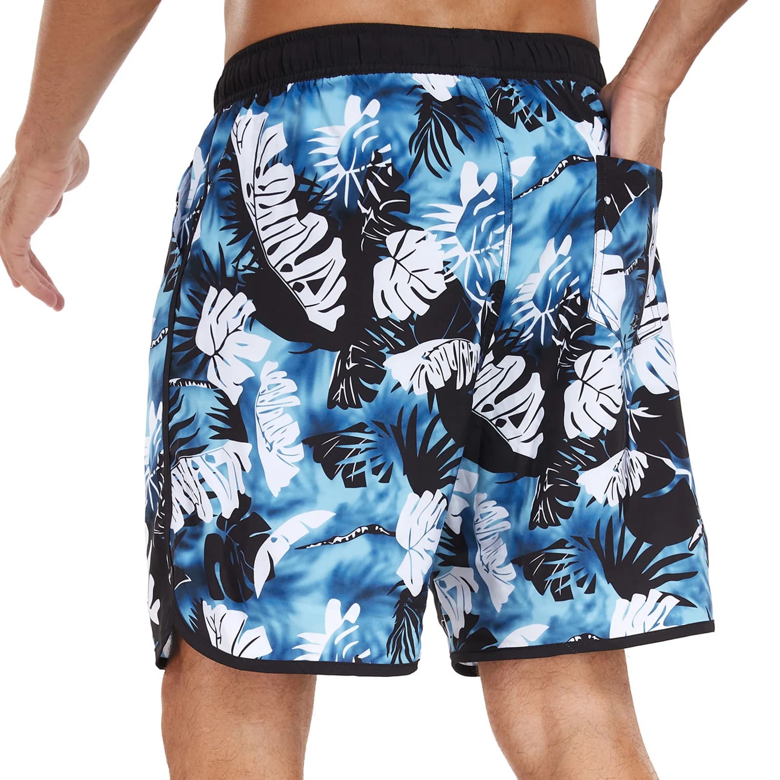 Men's Printed Swim Trunks with Pockets