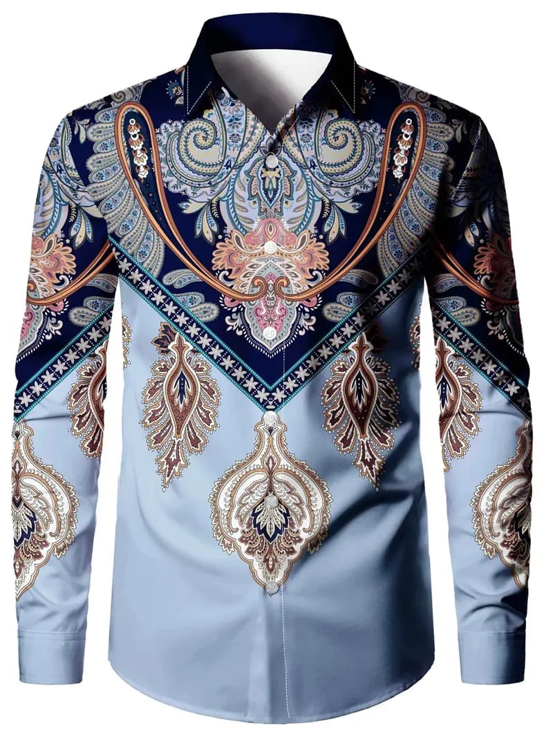 Men's Formal Button-Up Shirt Long Sleeve