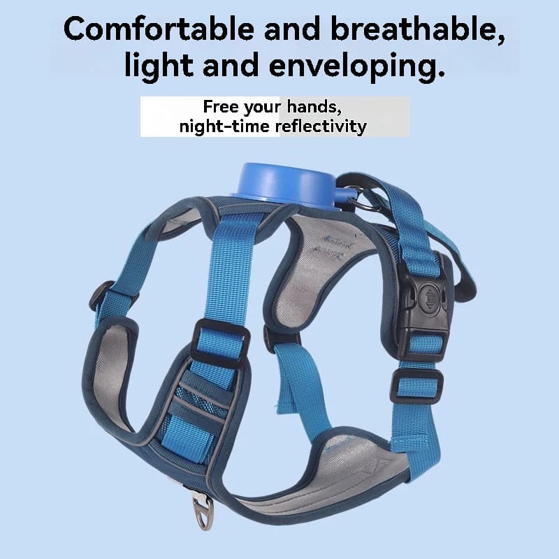 Reflective Dog Harness Vest with Retractable Leash