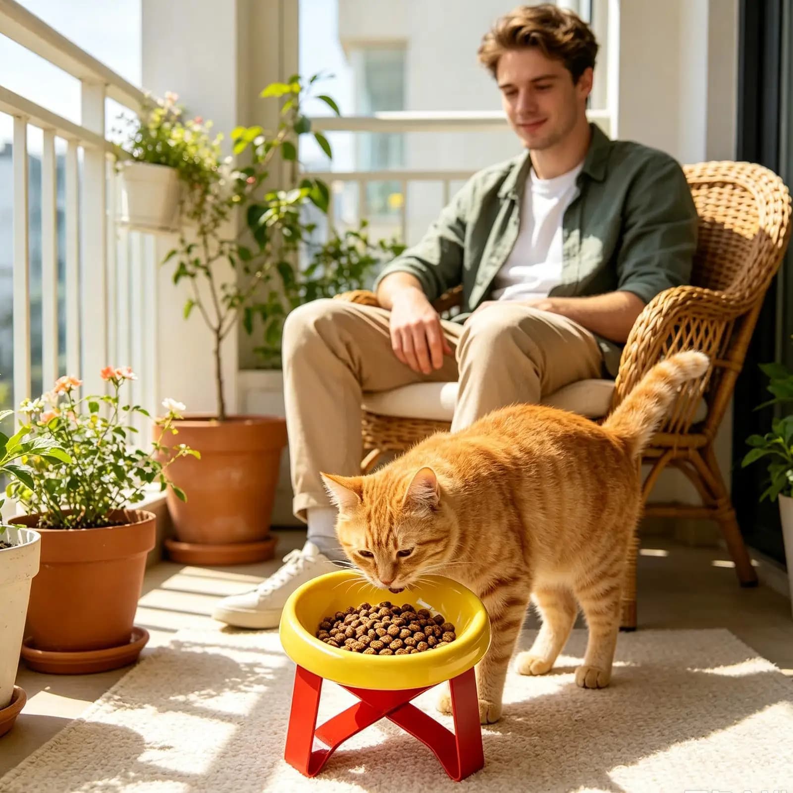 Elevated Pet Bowl with Neck Support