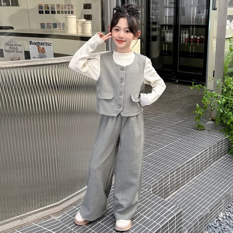 Girls Long Sleeve Spring Autumn 3-Piece Outfit Set