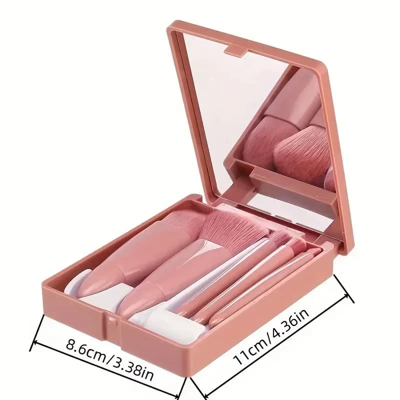 Makeup Brush Set with Mirror and Portable Box