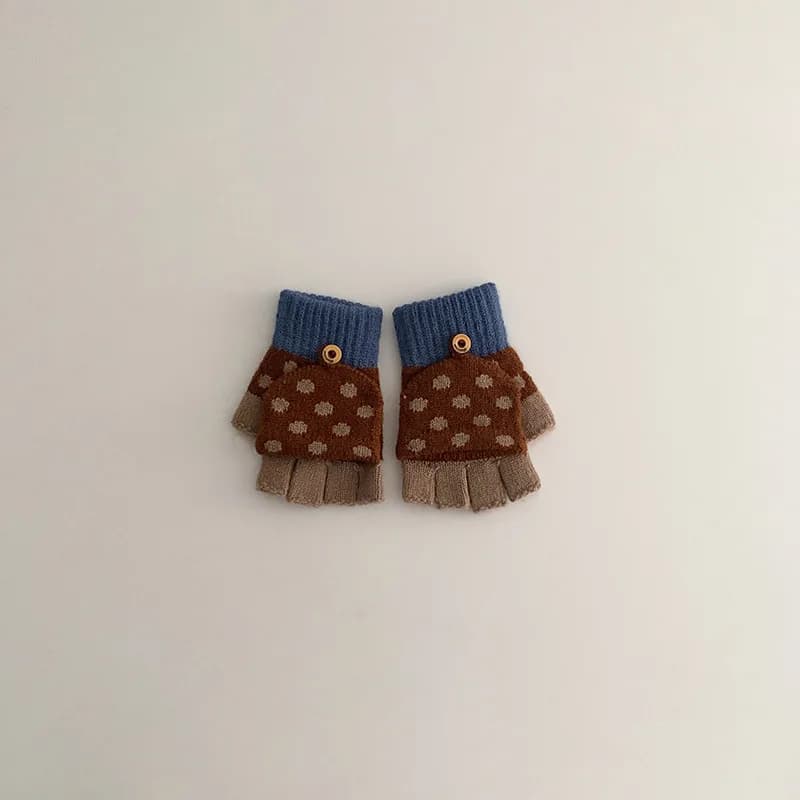 Kids Winter Five Finger Knit Gloves