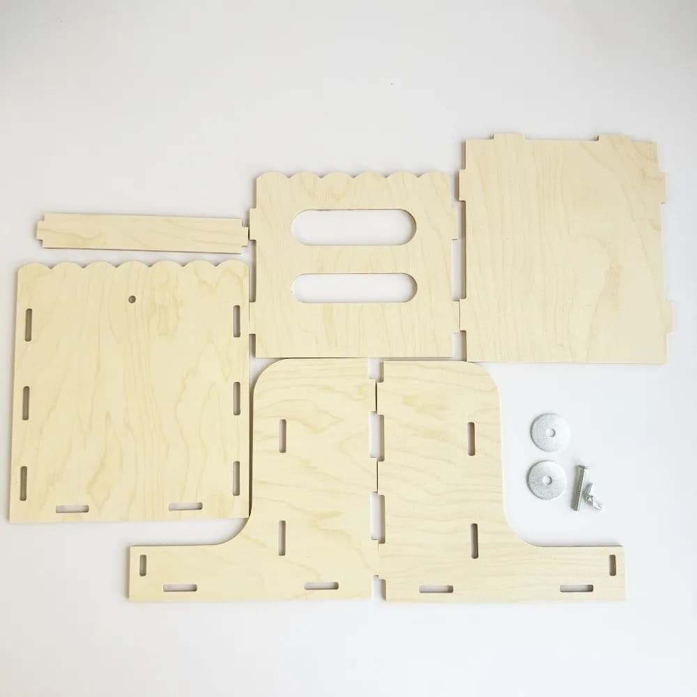 Wooden Rabbit Hay Feeder with Water Bottle