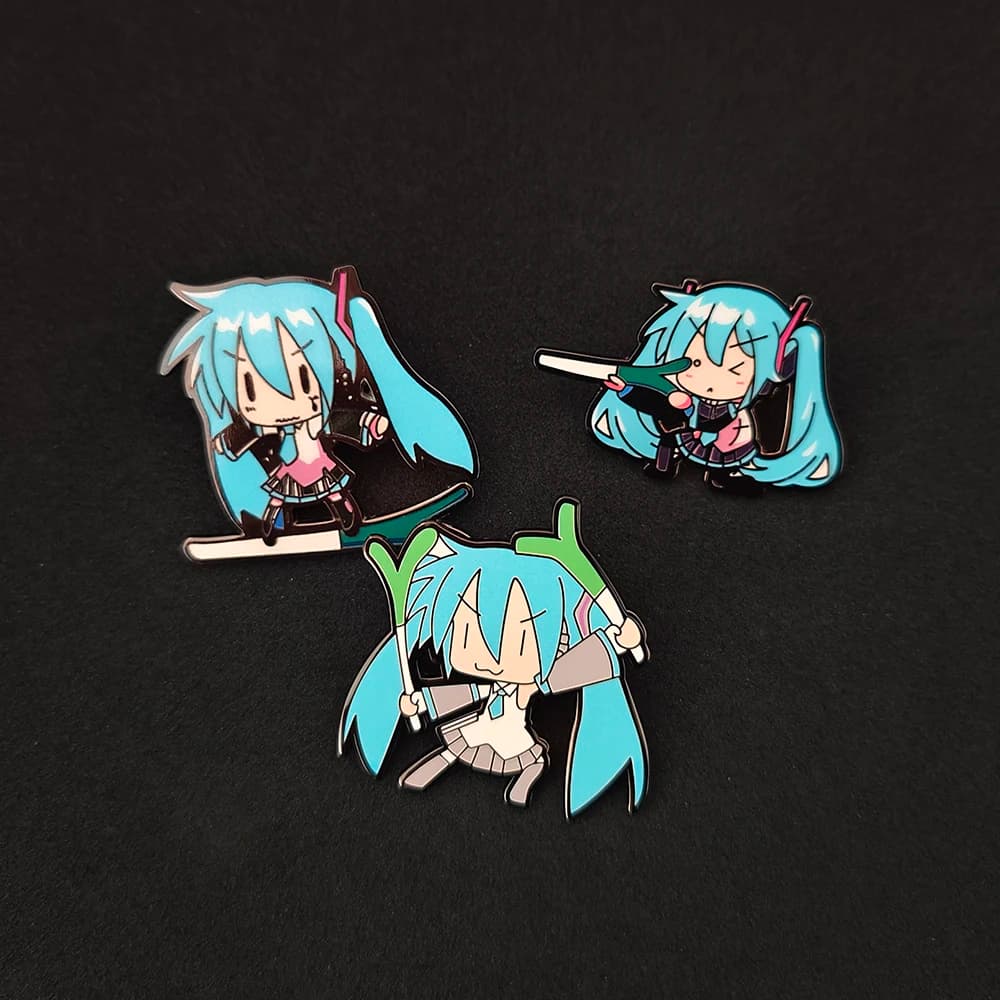 Anime-related clothing accessories, role-playing decorative badges, music girls, enamel brooches, clothes, schoolbags, backpacks