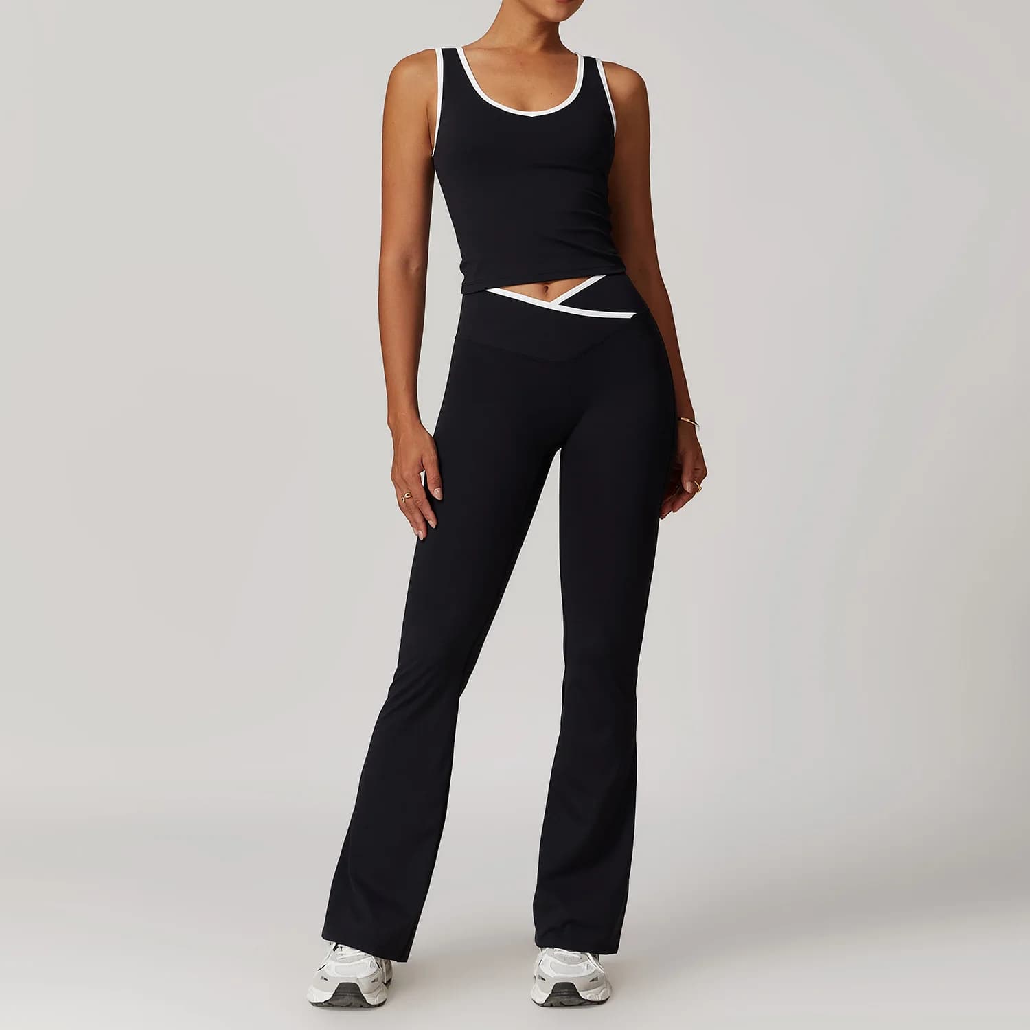Yoga Set 2 Pieces Workout Outfits Fitness Sportswear Gym Tracksuit High Waist Leggings Sports Bra Athletic Wear Women Clothes