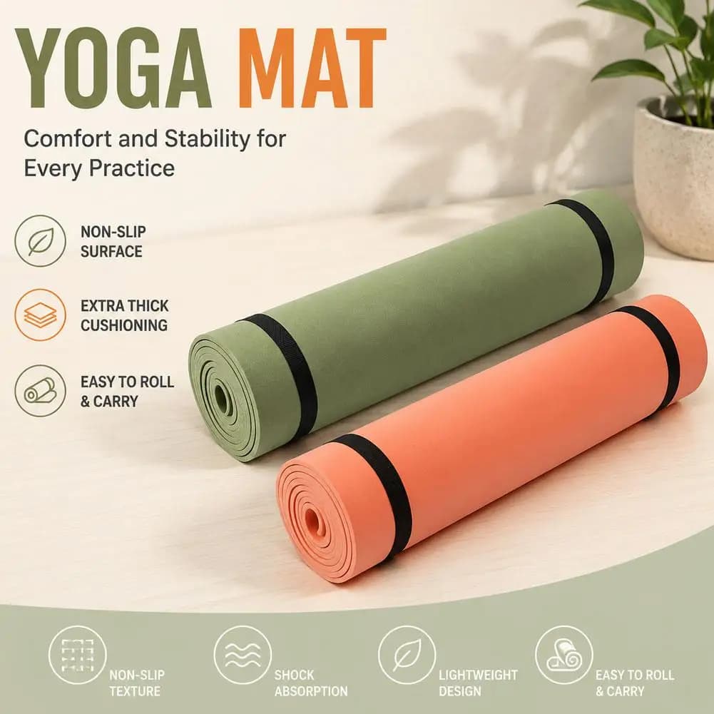 Yoga Mat EVA Folding Travel Fitness Exercise Mat For Yoga Pilates & Floor Workouts Gymnastics Mat Fitness Equipment