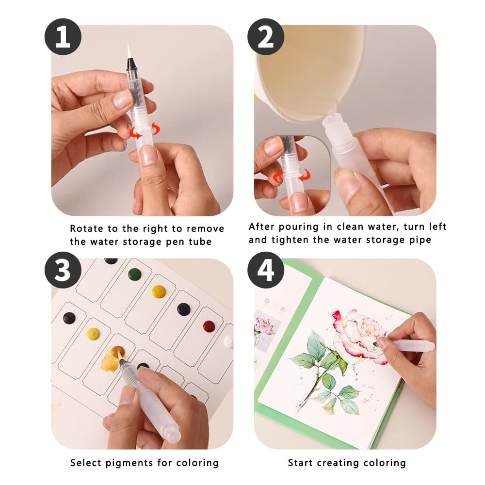 Watercolor Painting Set With Paper and Pen