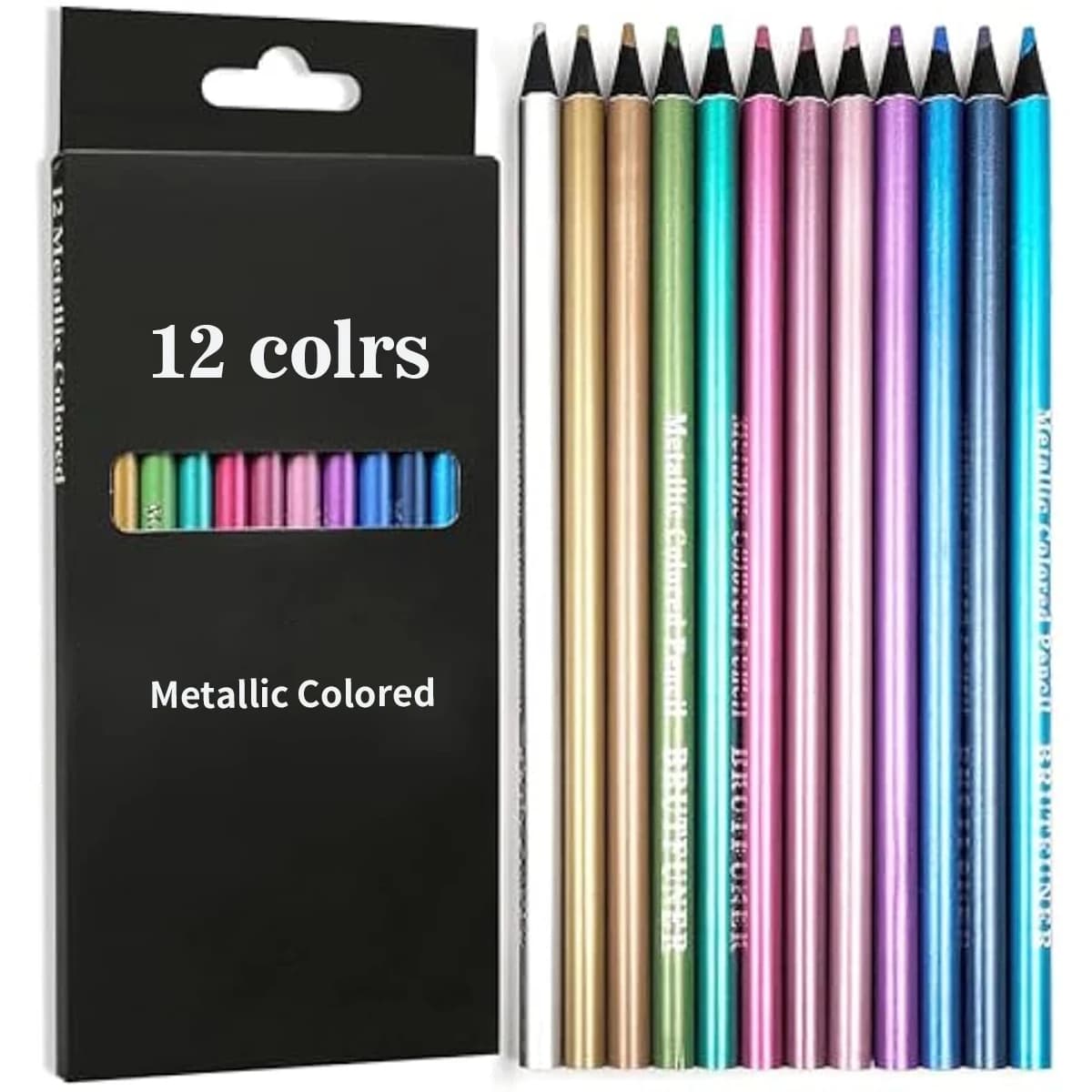Metallic Colored Pencils Drawing Set 12 Pc