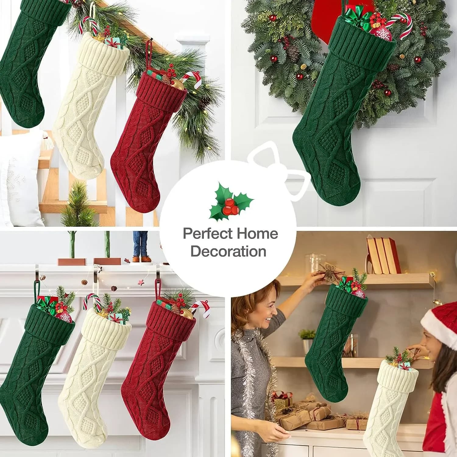 Large Knitted Christmas Stockings