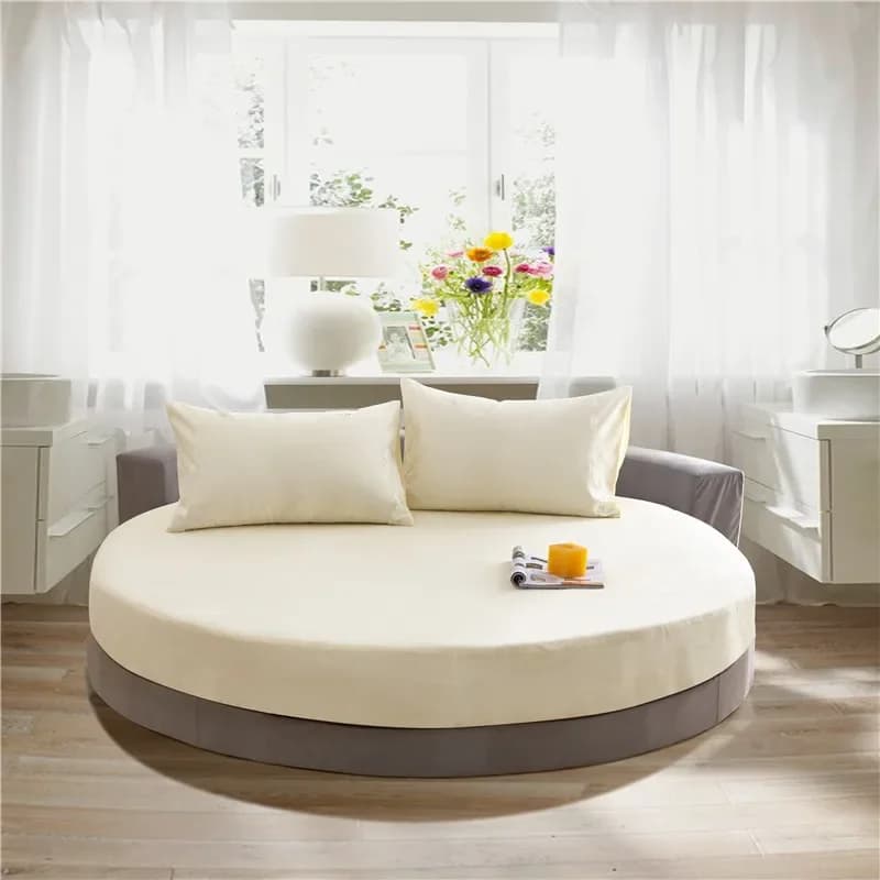 Round Cotton Fitted Sheet Set