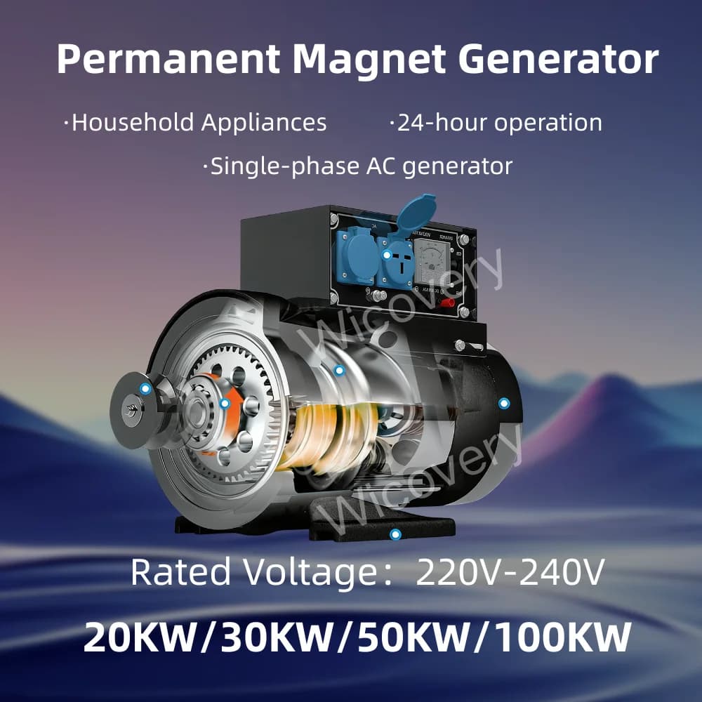 Home Facory Use Big Power 3000RPM 20KW 30KW 50KW PMG Generator 220V 240V 230V Permanent Magnet Generator Alternative Energy