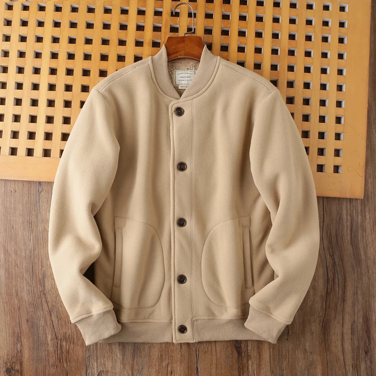 Men's Double-Sided Polar Fleece Baseball Jacket