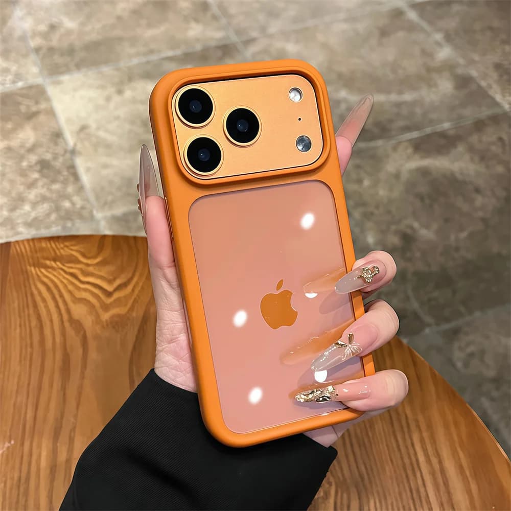 Advanced Silicone Soft Edge Transparent Hard Back Panel Case For iPhone 18 17 Pro 17 Pro Max PC Shockproof Phone Case Cover Gift