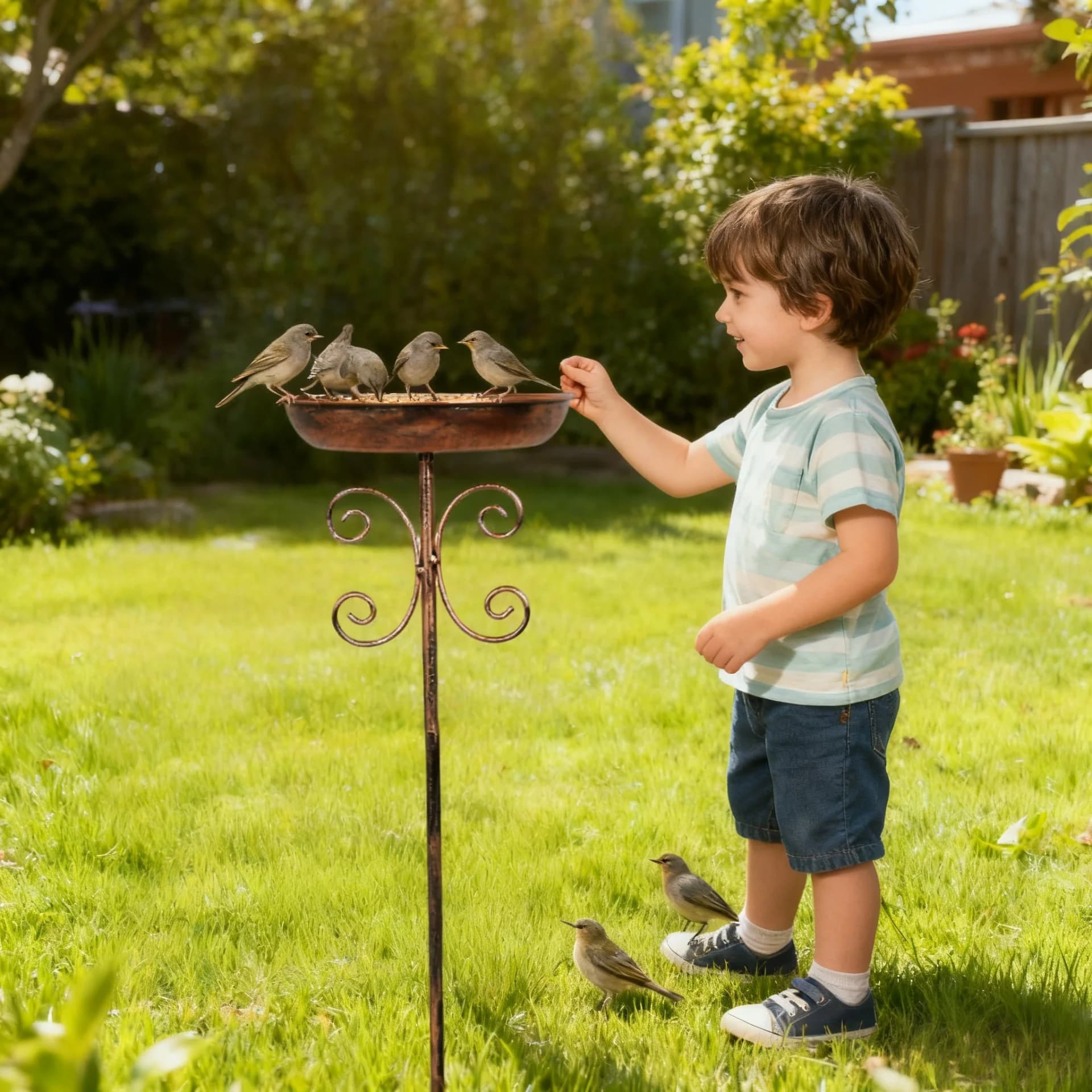 Copper Five-Legged Bird Waterer