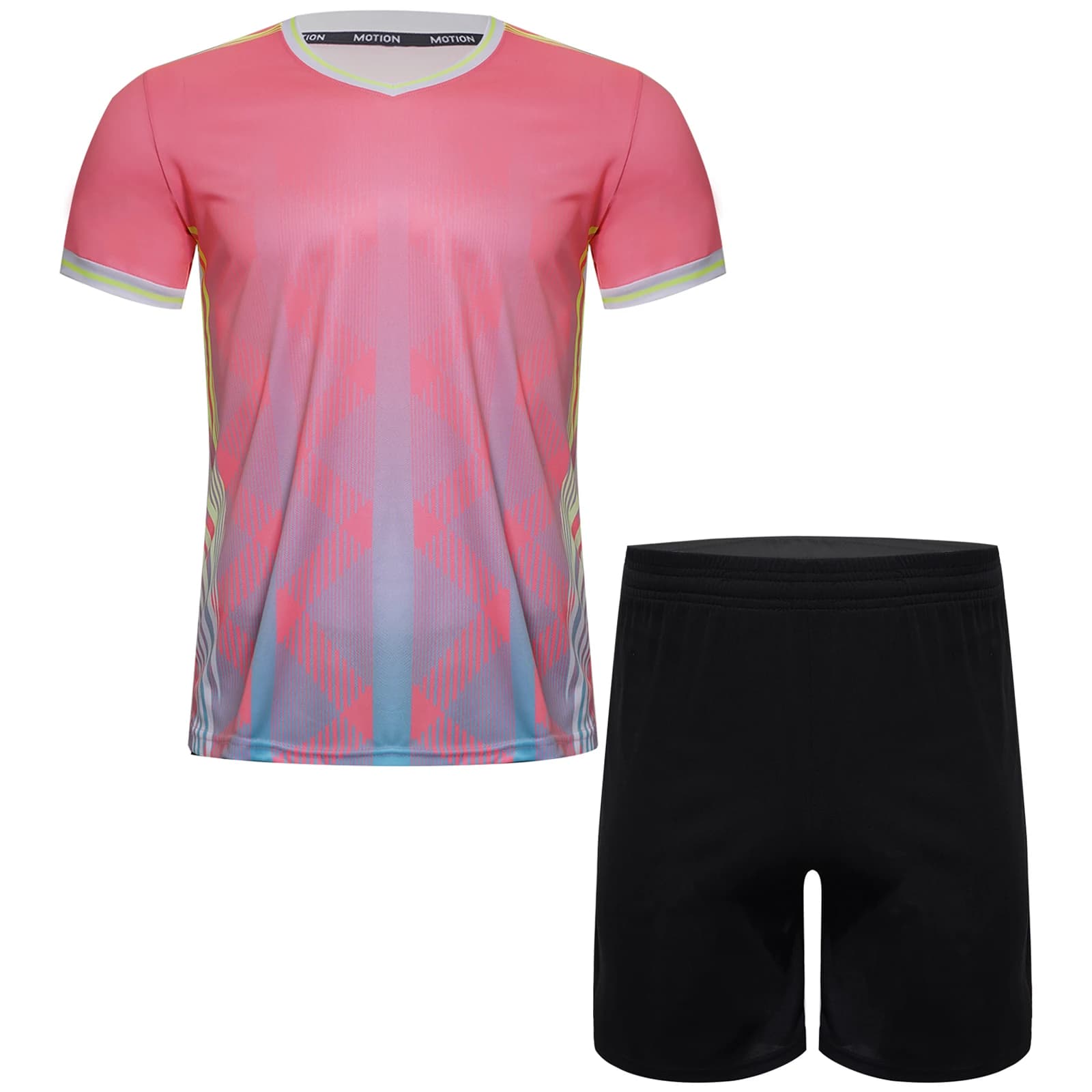 Men's V-Neck Graphic Print Training Uniform Set