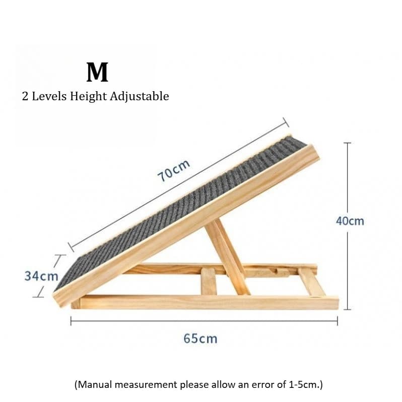 Adjustable Wood Pet Ramp with Foldable Design