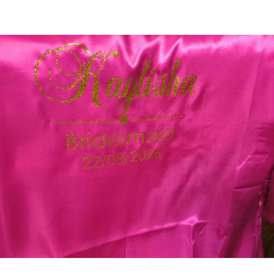 Personalized Faux Silk Bridal Robe