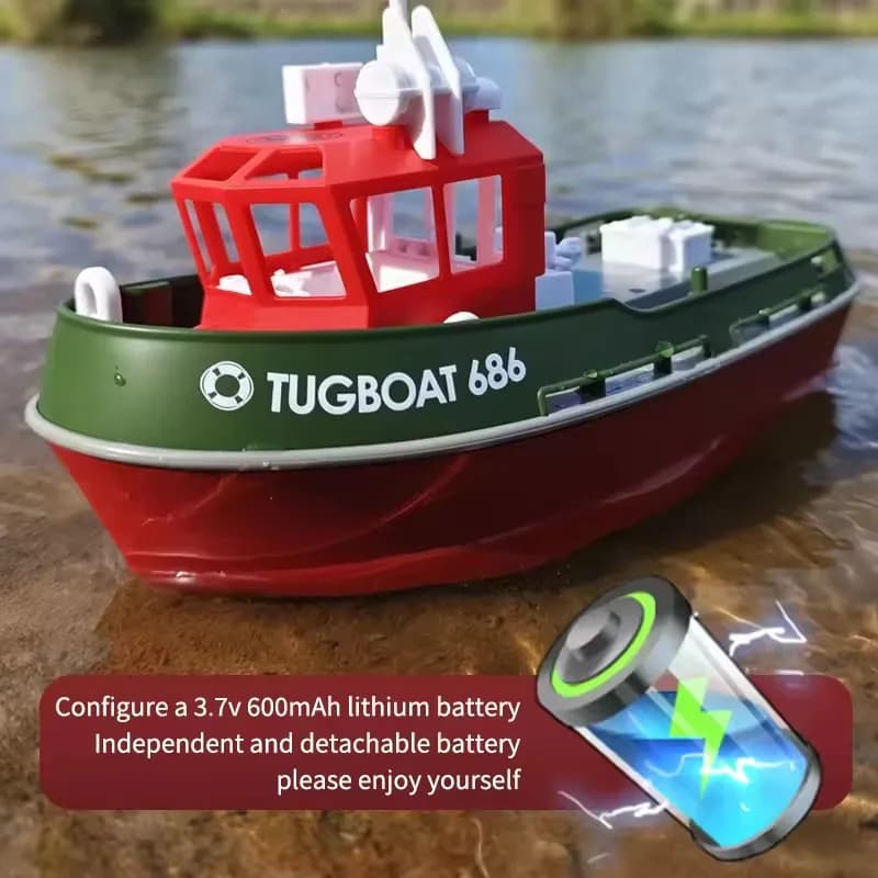 RC Tugboat with Dual Motors 2.4G Remote Control