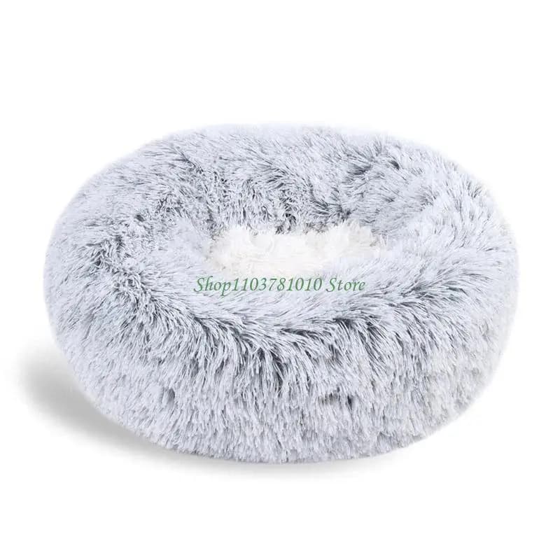 Round Plush Pet Bed for Small Dogs and Cats