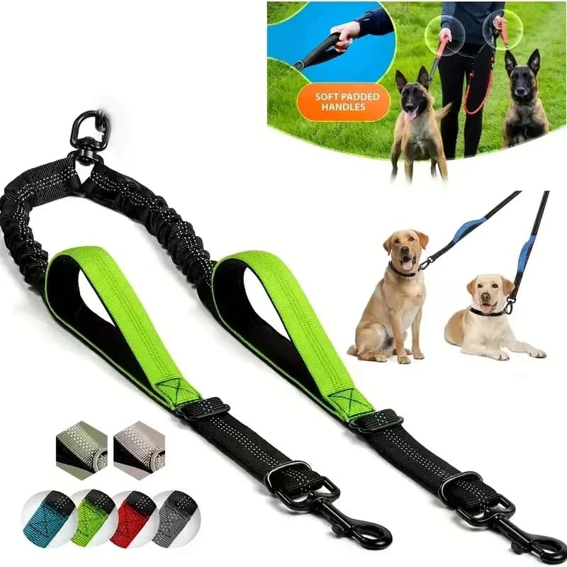 Dual Dog Leash Coupler with Padded Handles
