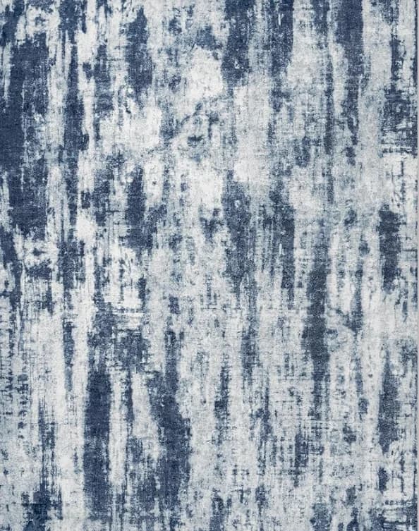 Modern Abstract Blue White Area Rug