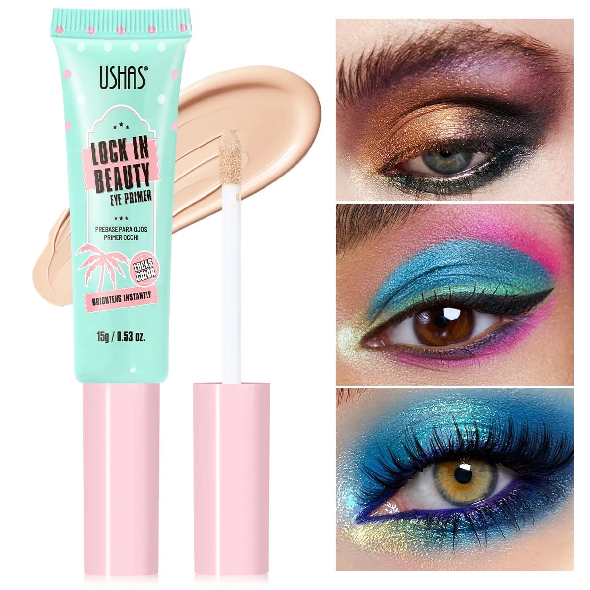USHAS Eye primer, long-lasting makeup effect, modifies eye skin tone, enhances eye makeup color, and creates perfect eye makeup