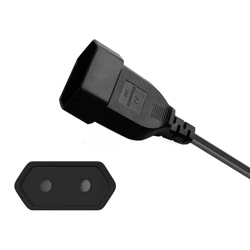 EU Power Extension Cord Anged European AC Power Extension Cord Europe 2-prong Power Lead Male to Female Extension Cable Wire