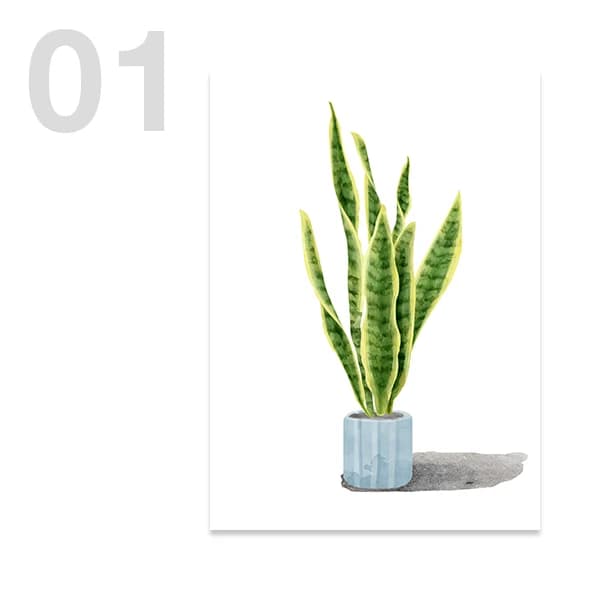 Nordic Botanical Green Plant Canvas Wall Art Print