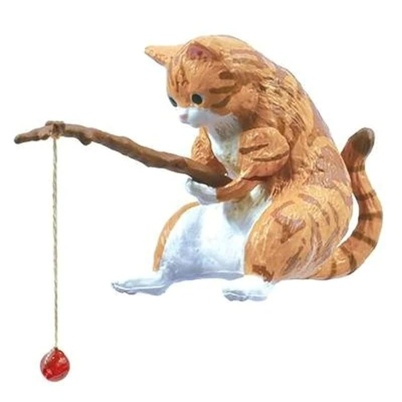 Fishing Cat Ornaments Fish  Landscaping Aquarium Decoration Mini Cat Statue Fish  Accessories Household Supplies