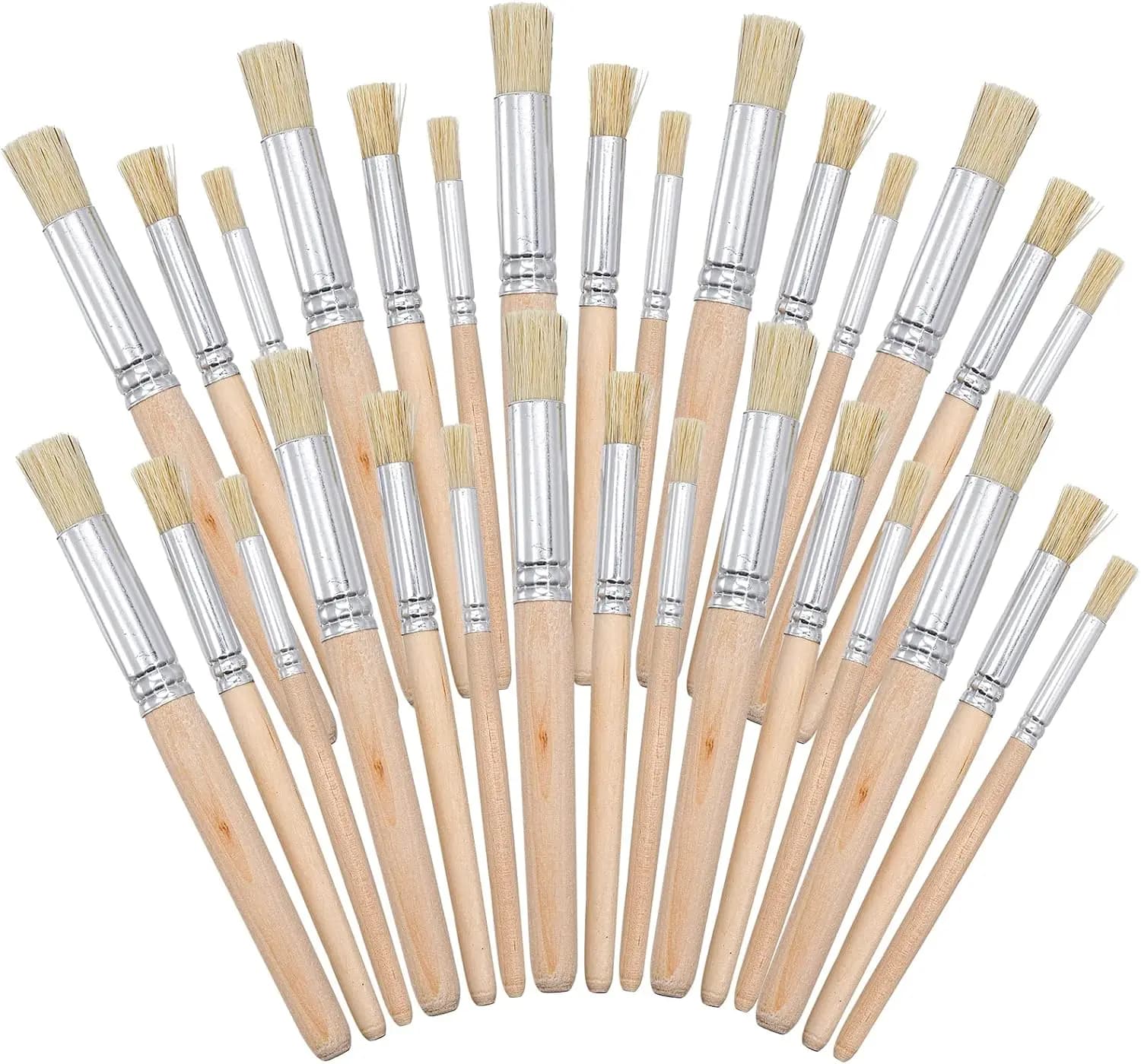 Stencil Paint Brushes Set with Wooden Handles