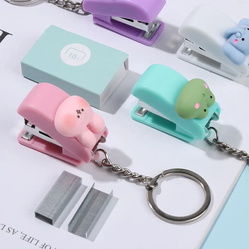 Mini Stapler with Document Clips and Paper Clips Set