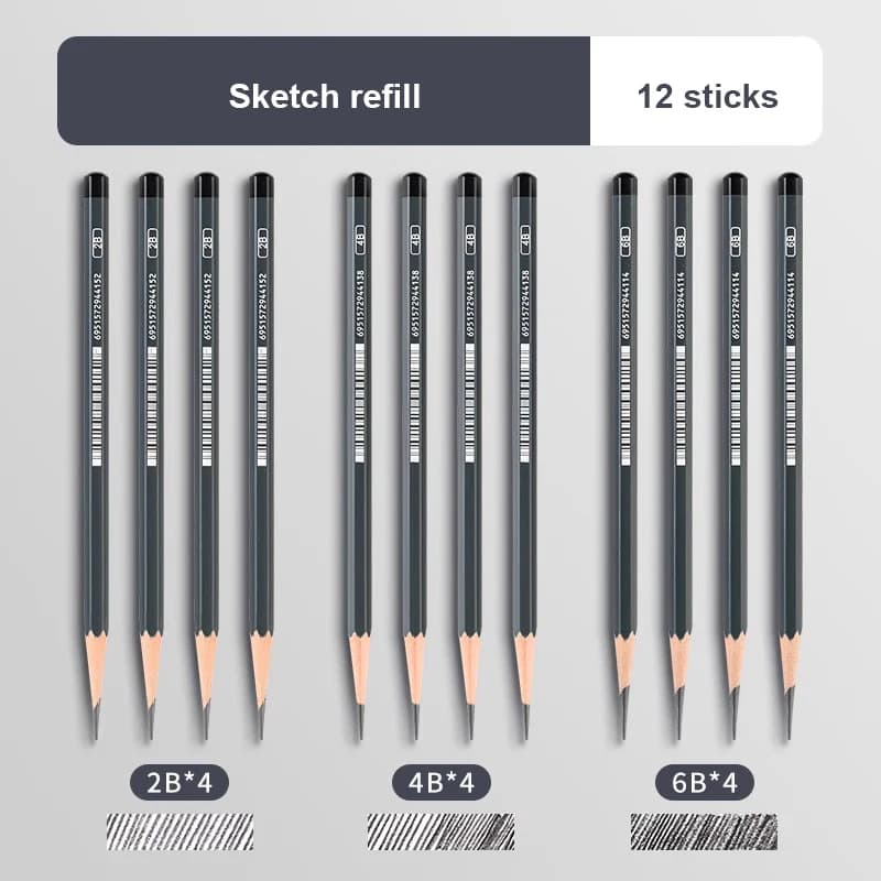 12Pcs 2B 4B 6B