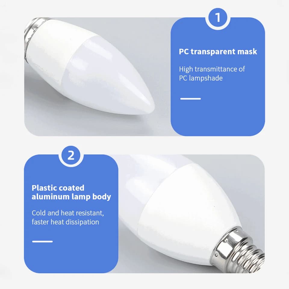LED Candle Bulbs Lights AC85-265V E14 E27 9W 12W 15W Candle Bulbs Ceiling Lights Home Decoration Led Lights For Home Living Room