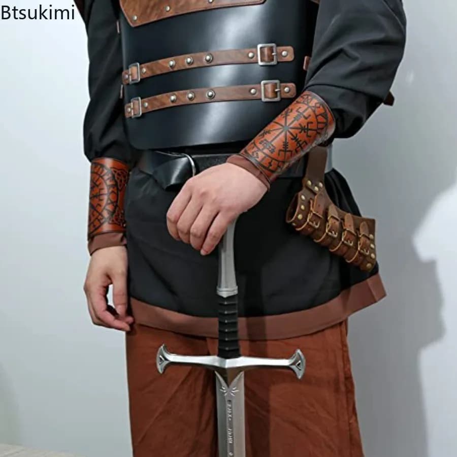 Anime Cosplay Accessorie Medieval Sword Frog Belt Waist Sheath Scabbard Warrior Armor Rapier Leather Buckle Strap Holster Unisex