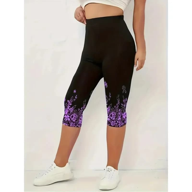 Women's High-Rise Floral Print Capri Leggings