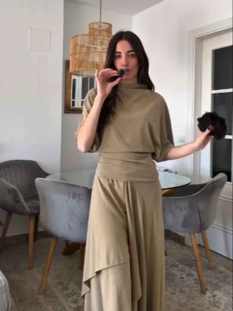 Batwing Sleeve Top and Maxi Skirt Set