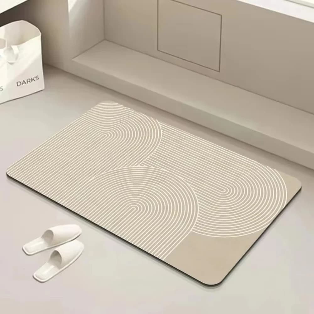 Diatomite Bath Mat with Rubber Padding
