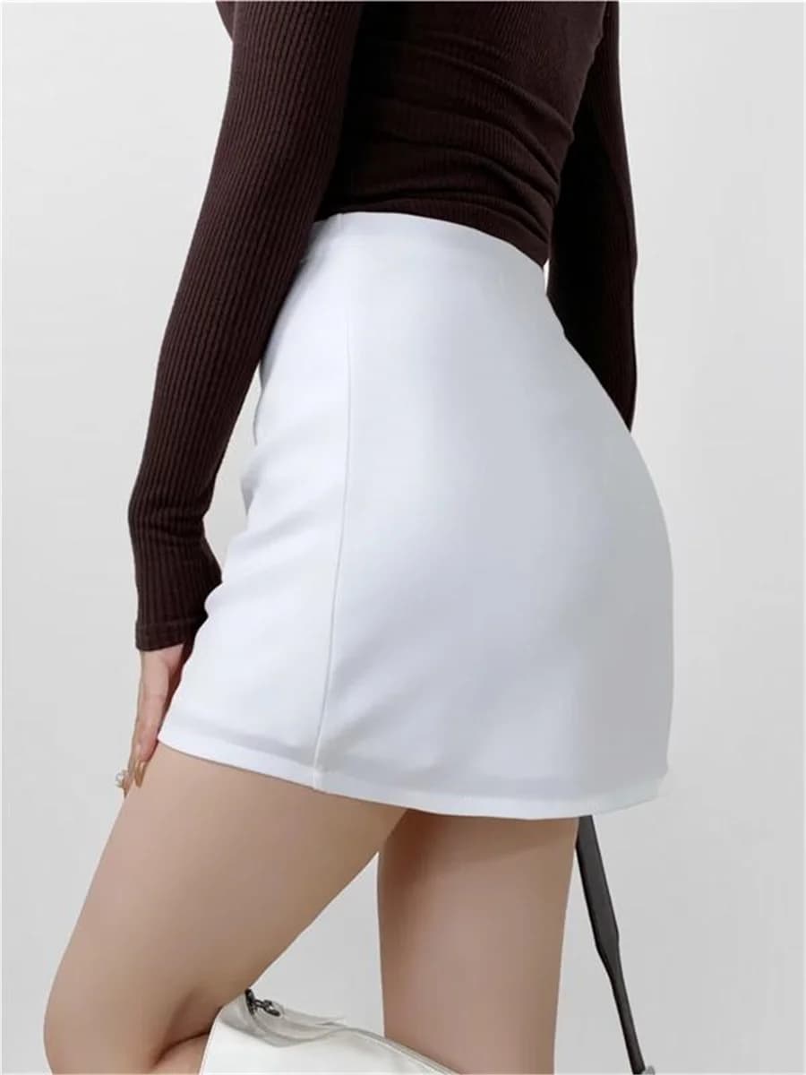 Black Mini Pencil Skirt with Shorts