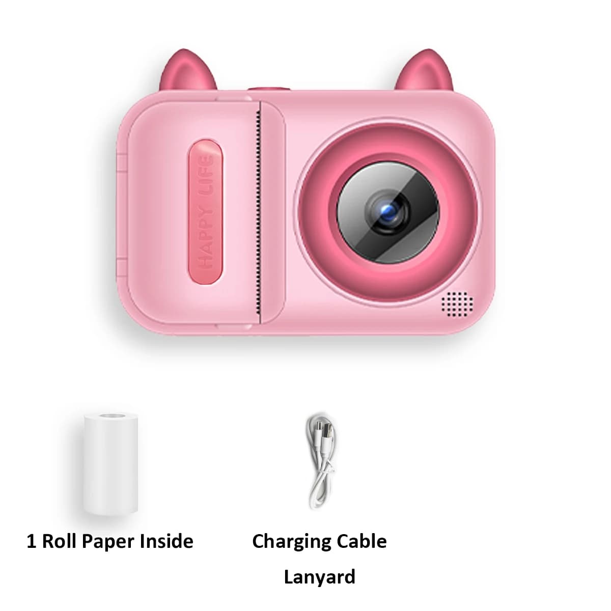Instant Print Camera with USB Rechargeable Battery