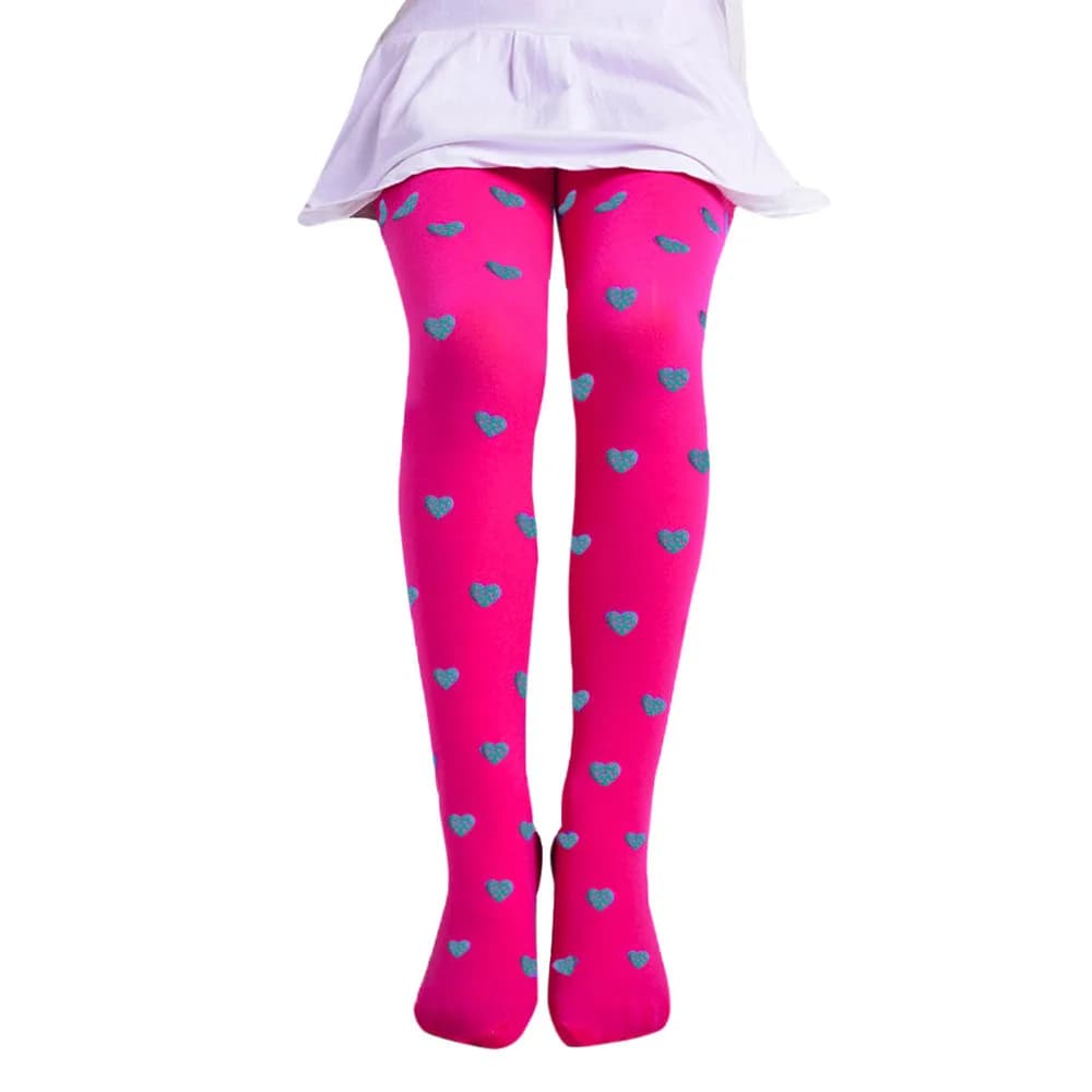 Girls Heart Pattern Elastic Waist Tights