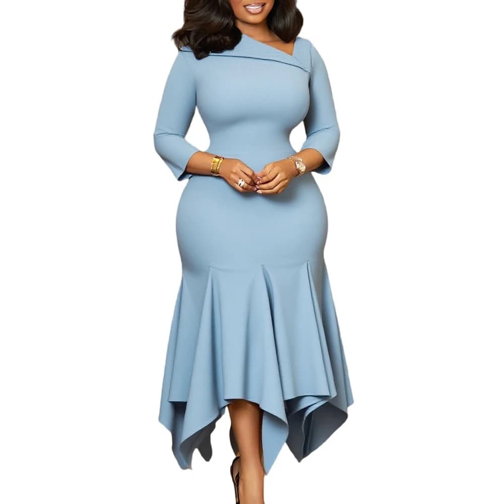 Women's Mermaid Dress 3/4 Sleeves