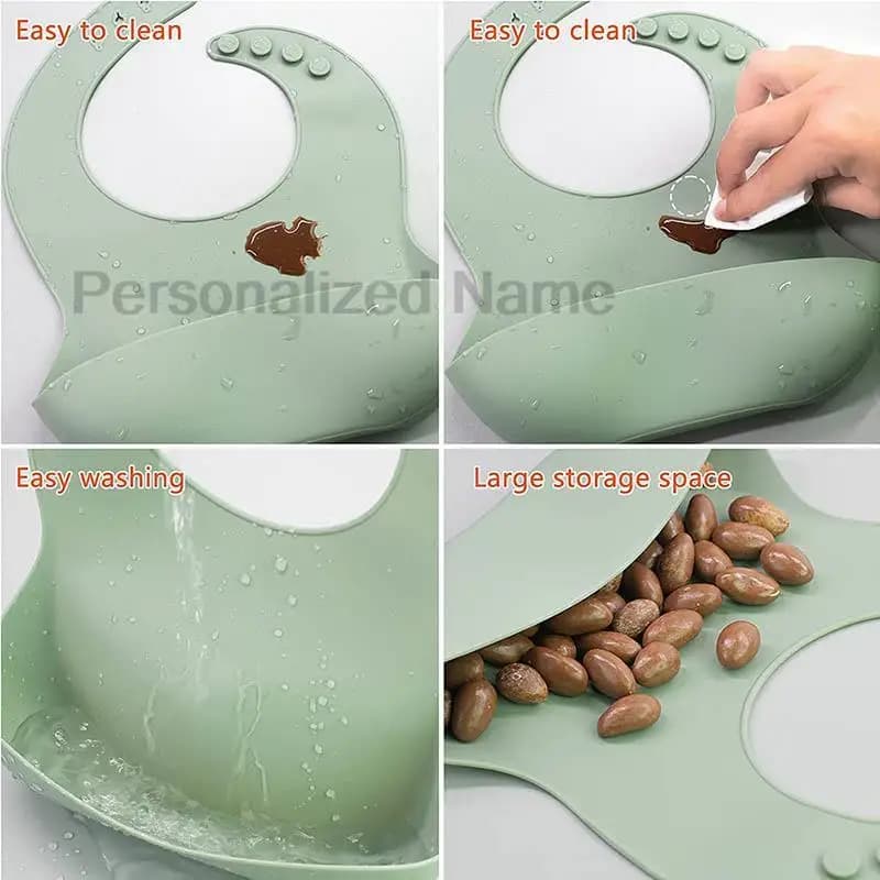 Silicone Baby Bib With Food Catcher Pocket