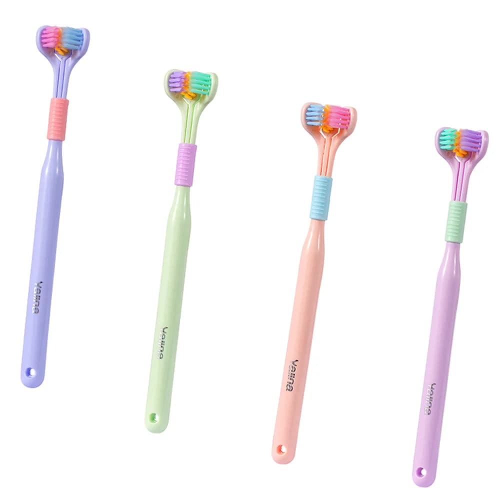 Three-Sided Soft Bristle Toothbrush